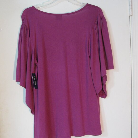 * 2/15 Faded Glory Purple Shirt Large 12 14 NWT Soft Fabric Stretch New - Picture 5 of 5